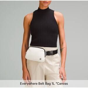 Lululemon Everywhere Belt Bag 1L Canvas Natural/Black NWT Unisex